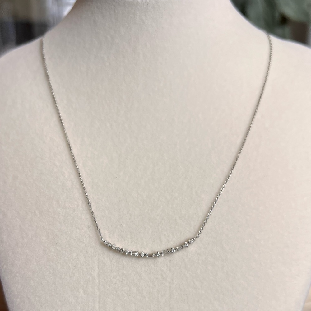 Dainty Diamond Necklace in Platinum